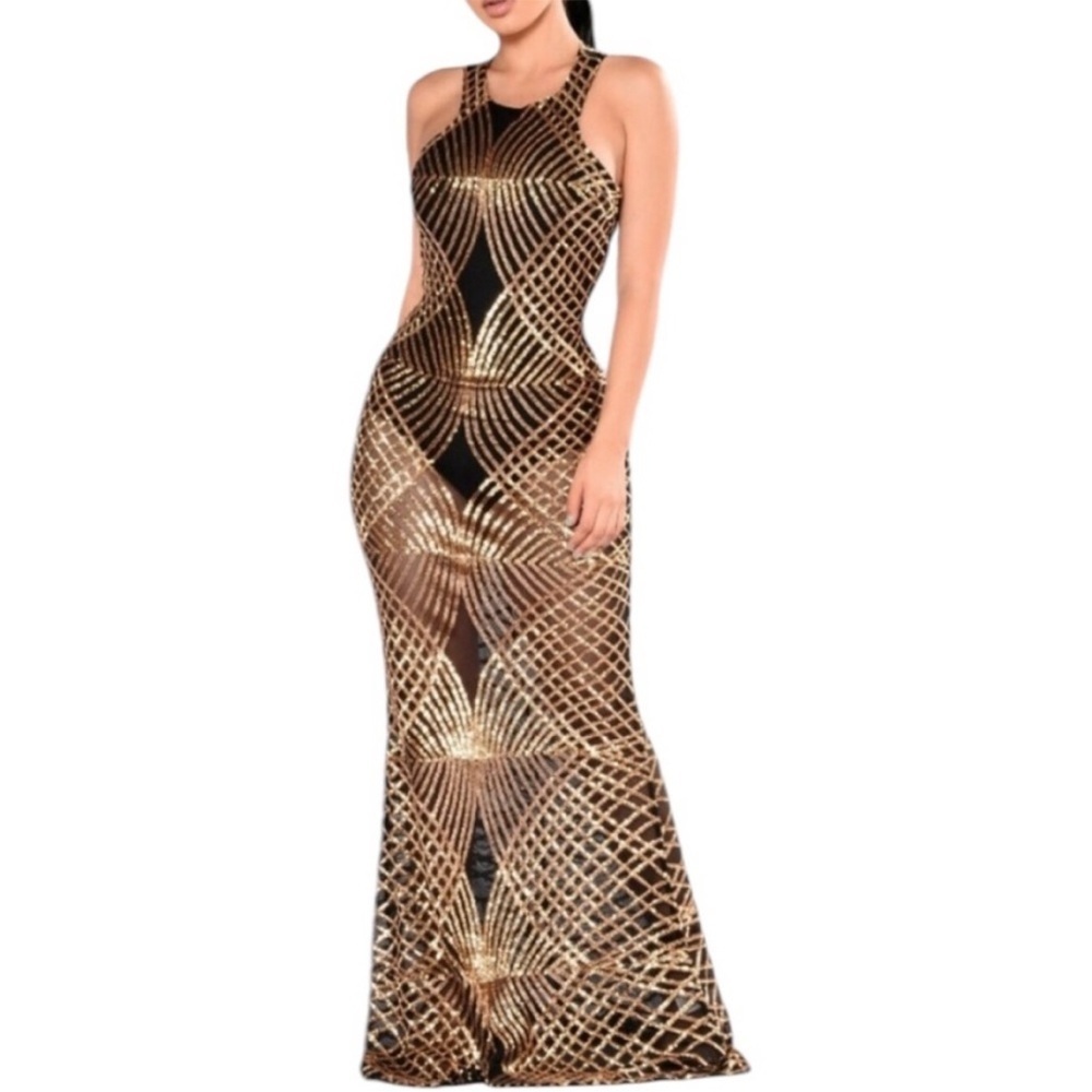 24K Label Maxi Mermaid Gown‎ Evening Dress Size L